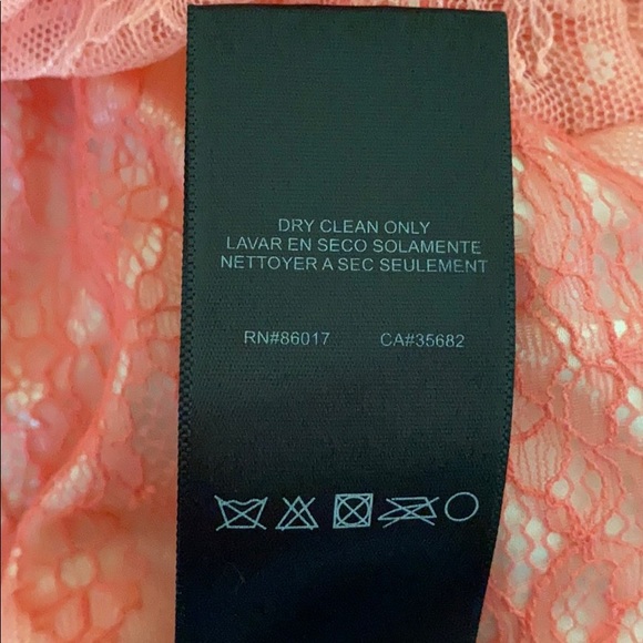 Salmon small Bebe Tube Top lace Dress - Picture 4 of 7